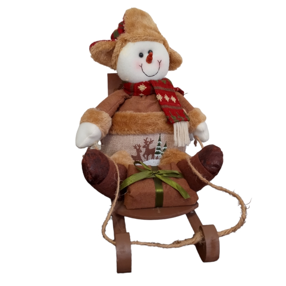 12" Snowman on a Sleigh